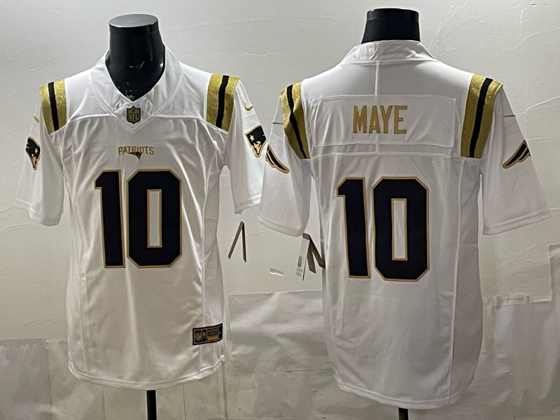 Men 2026 New England Patriots #10 Maye white Nike Limited NFL Jersey 03